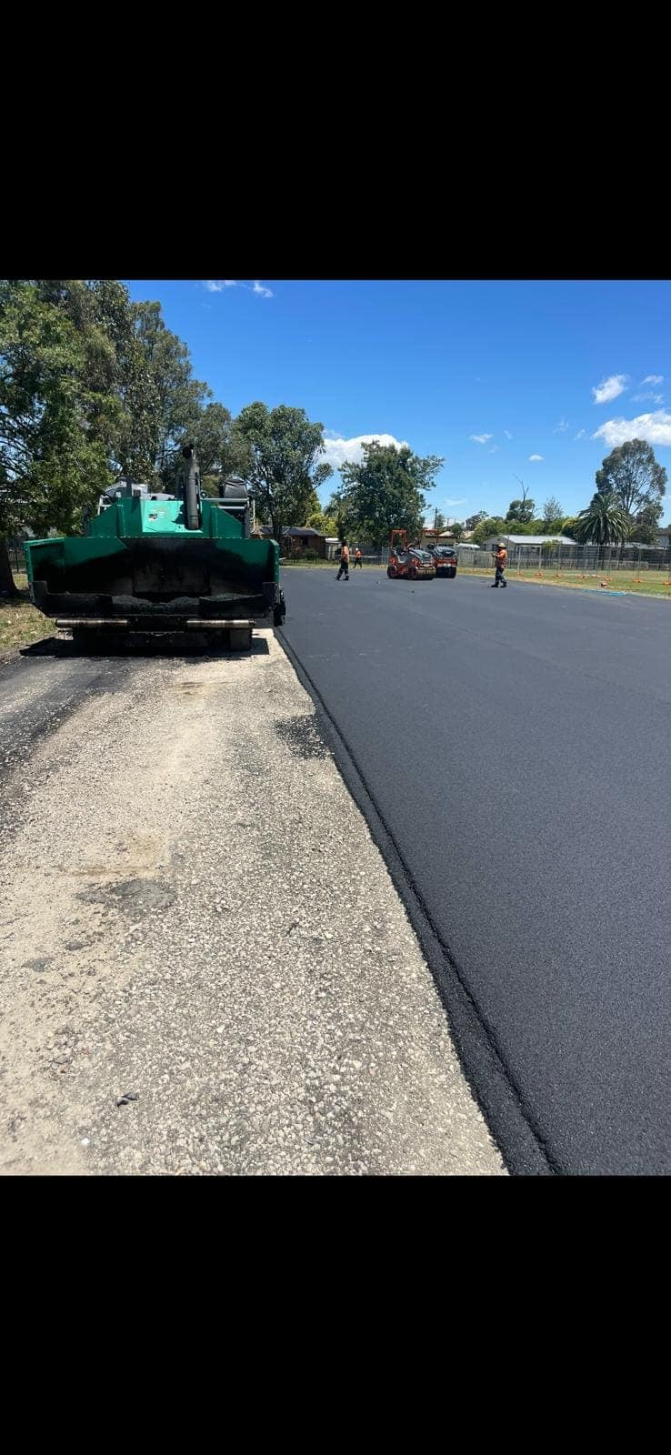 Asphalt paving in progress